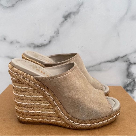 Prada suede wedge espadrille mule sandal size IT 36 US 6 - Picture 6 of 15
